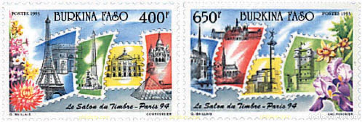 Sellos: 97844 MNH BURKINA FASO 1993 SALON DEL SELLO DE PARIS