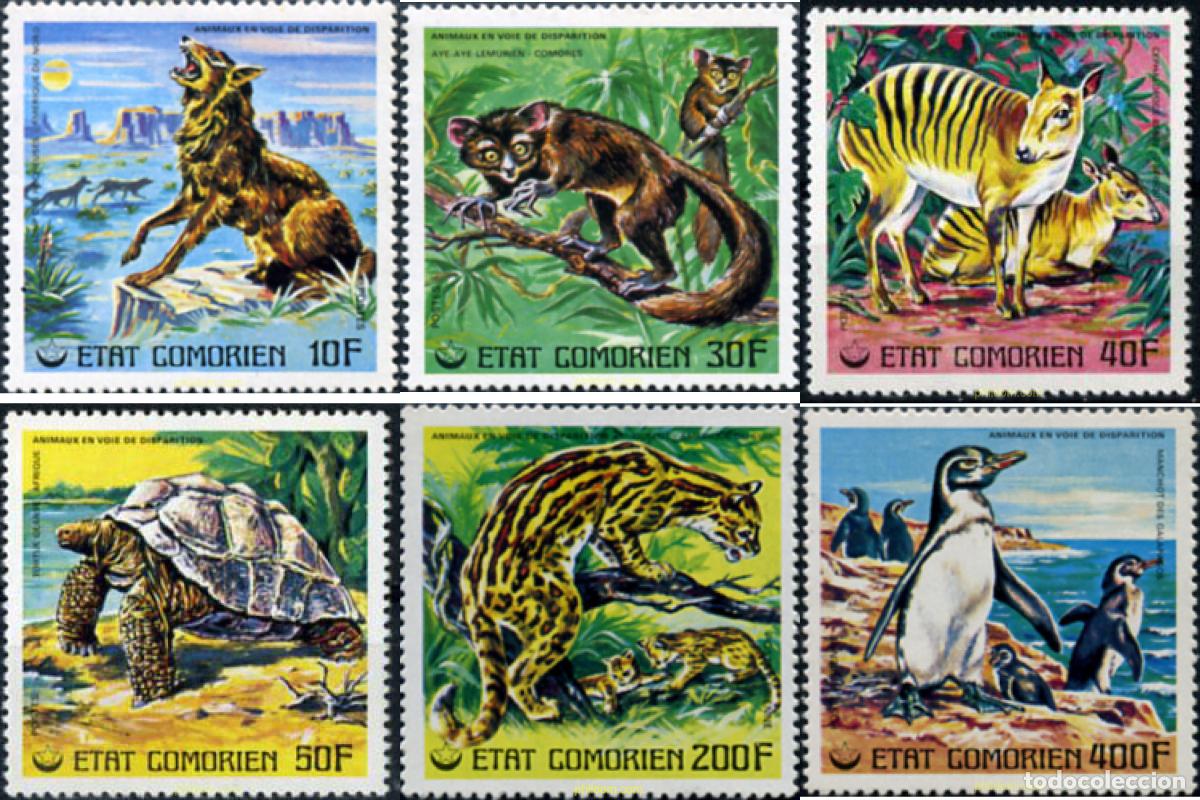 Sellos: 73038 MNH COMORES 1977 FAUNA EN PELIGRO DE EXTINCION
