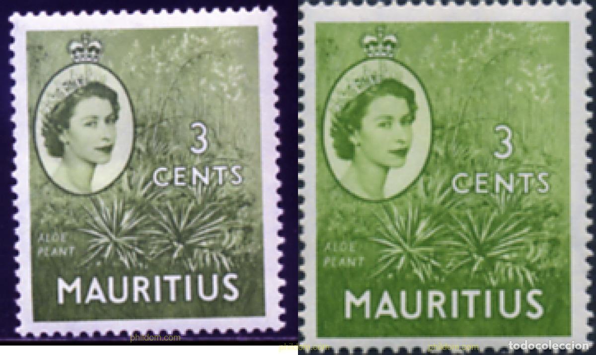 Sellos: 226188 HINGED MAURICIO 1953 MOTIVOS VARIOS. REINA ISABEL II