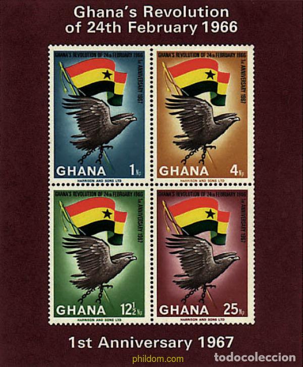 Sellos: 21140 MNH GHANA 1967 1 ANIVERSARIO DE LA REVOLUCION DEL 24 DE FEBRERO