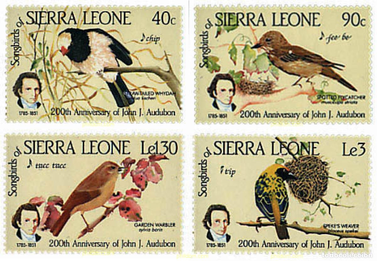 Selos: 32131 MNH SIERRA LEONA 1985 BICENTENARIO DEL NACIMIENTO DEL ORNITOLOGO J.J. AUDUBON