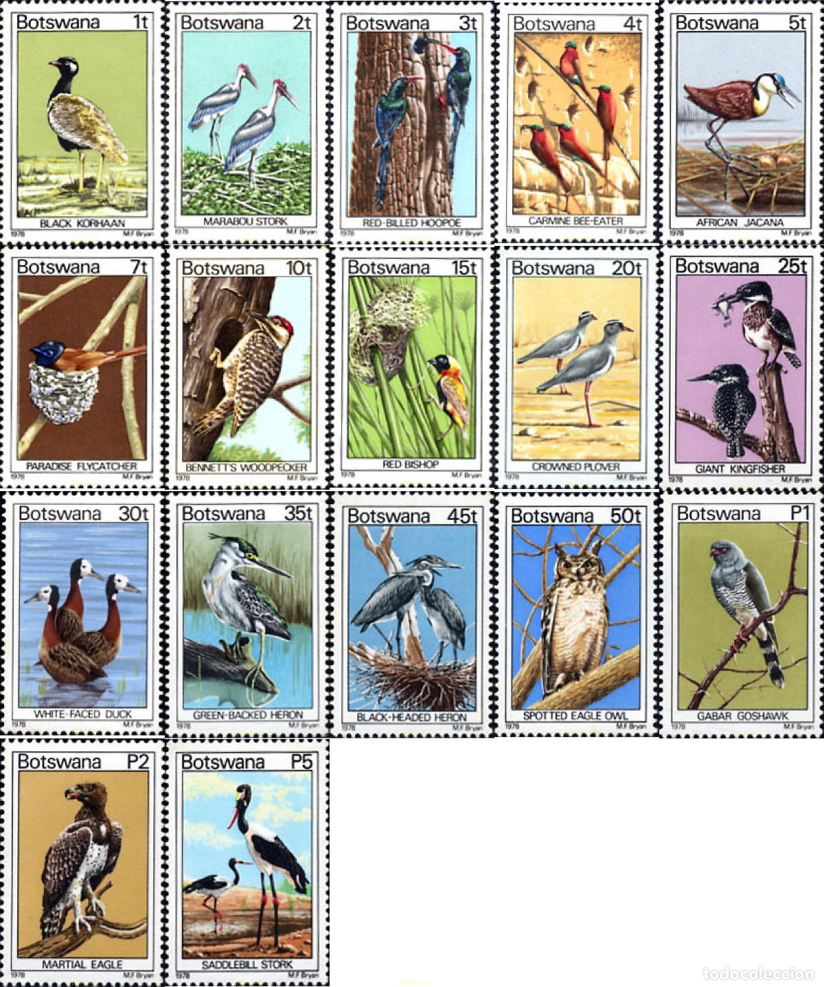 Timbres: 72744 MNH BOTSWANA 1978 FAUNA. AVES