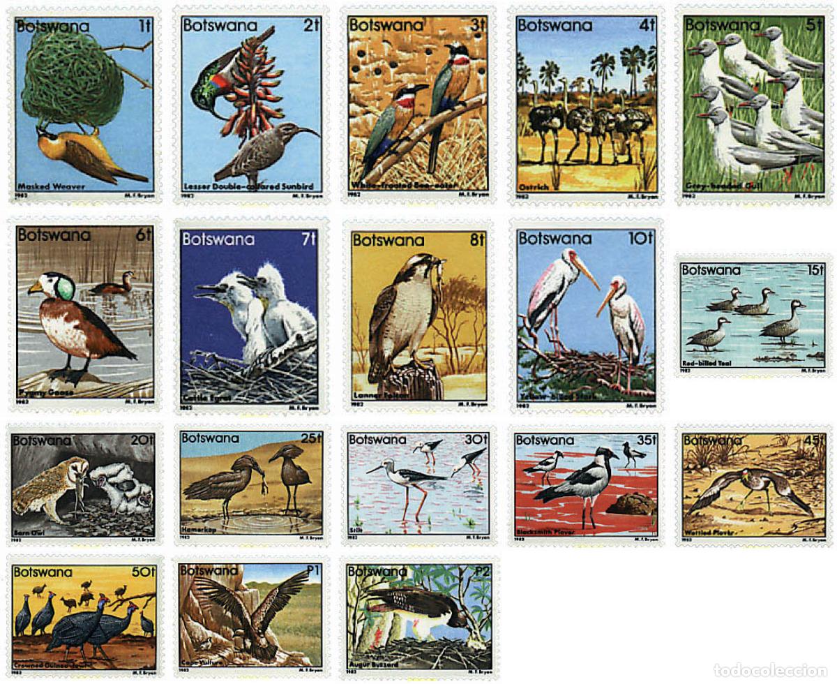 Timbres: 72754 MNH BOTSWANA 1982 FAUNA. AVES