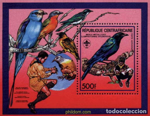 Timbres: 38076 MNH CENTROAFRICANA 1988 PAJAROS Y ESCULTISMO