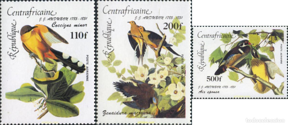 Timbres: 370315 MNH CENTROAFRICANA 1985 BICENTENARIO DEL NACIMIENTO DEL ORNITOLOGO J.J. AUDUBON