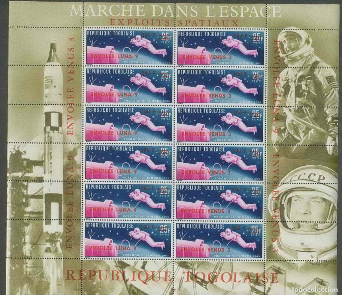 Sellos: TOGO 1966 SHEET MNH OVERPRINTED SURTAX VOSKHOD ASTRONAUTAS ESPACIO SPACE ESPACE