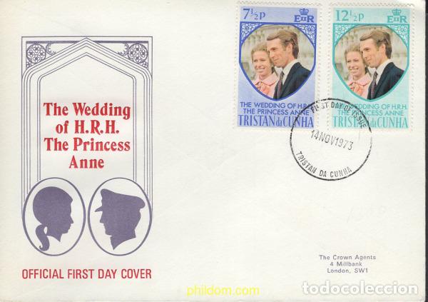 Sellos: 397149 MNH TRISTAN DA CUNHA 1973 BODA DE LA PRINCESA ANA Y EL CAPITAN MARK PHILLIPS