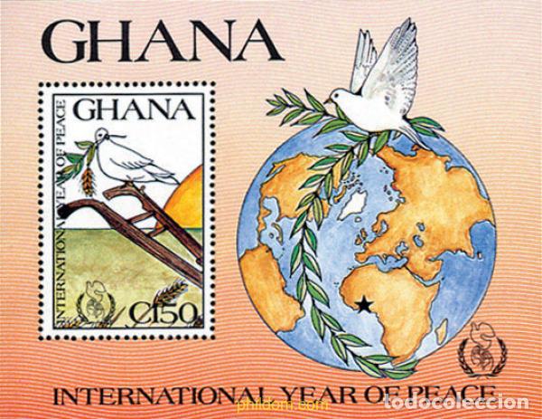 Sellos: 32117 MNH GHANA 1987 A&Ntilde;O INTERNACIONAL DE LA PAZ