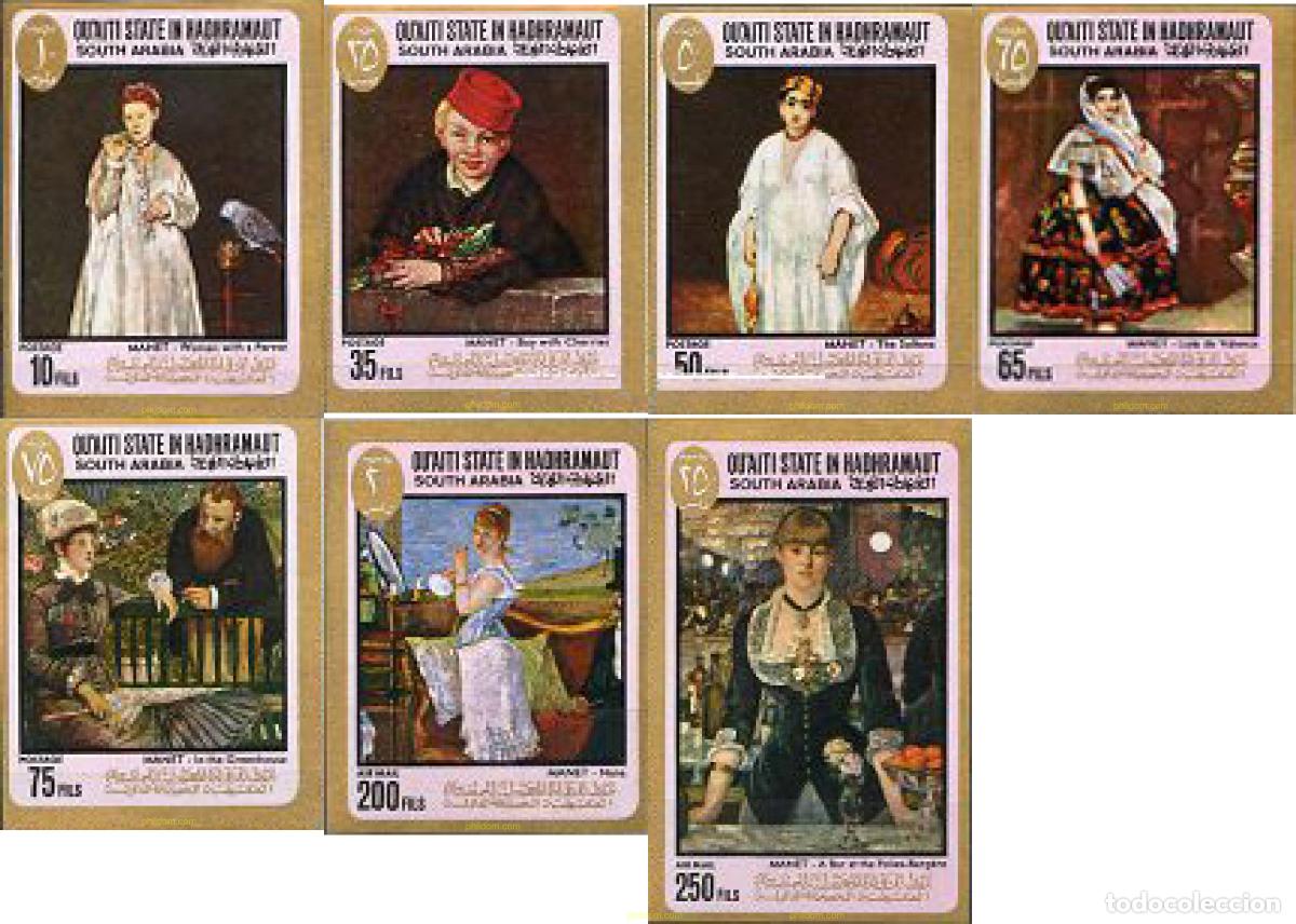 Sellos: 21146 MNH QU AITI. Estado de Hadhramaut 1967 PINTURAS DE EDUARDO MANET