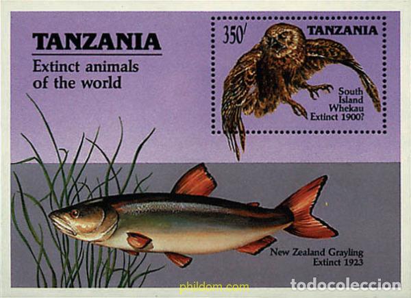 Sellos: 365236 MNH TANZANIA 1990 ANIMALES DESAPARECIDOS