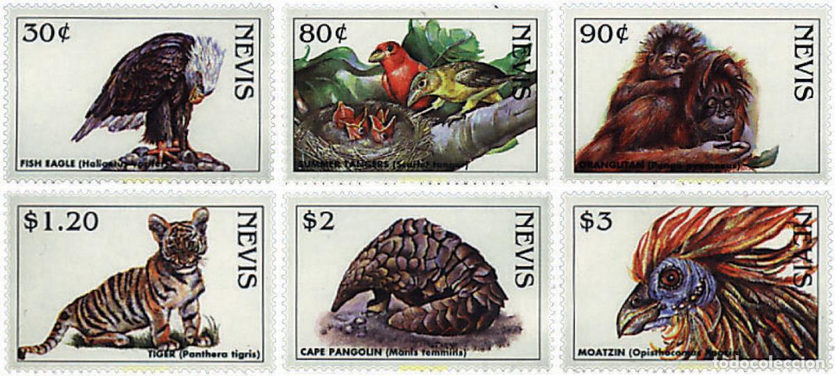 Sellos: 33589 MNH NEVIS 1998 FAUNA EN PELIGRO DE EXTINCION
