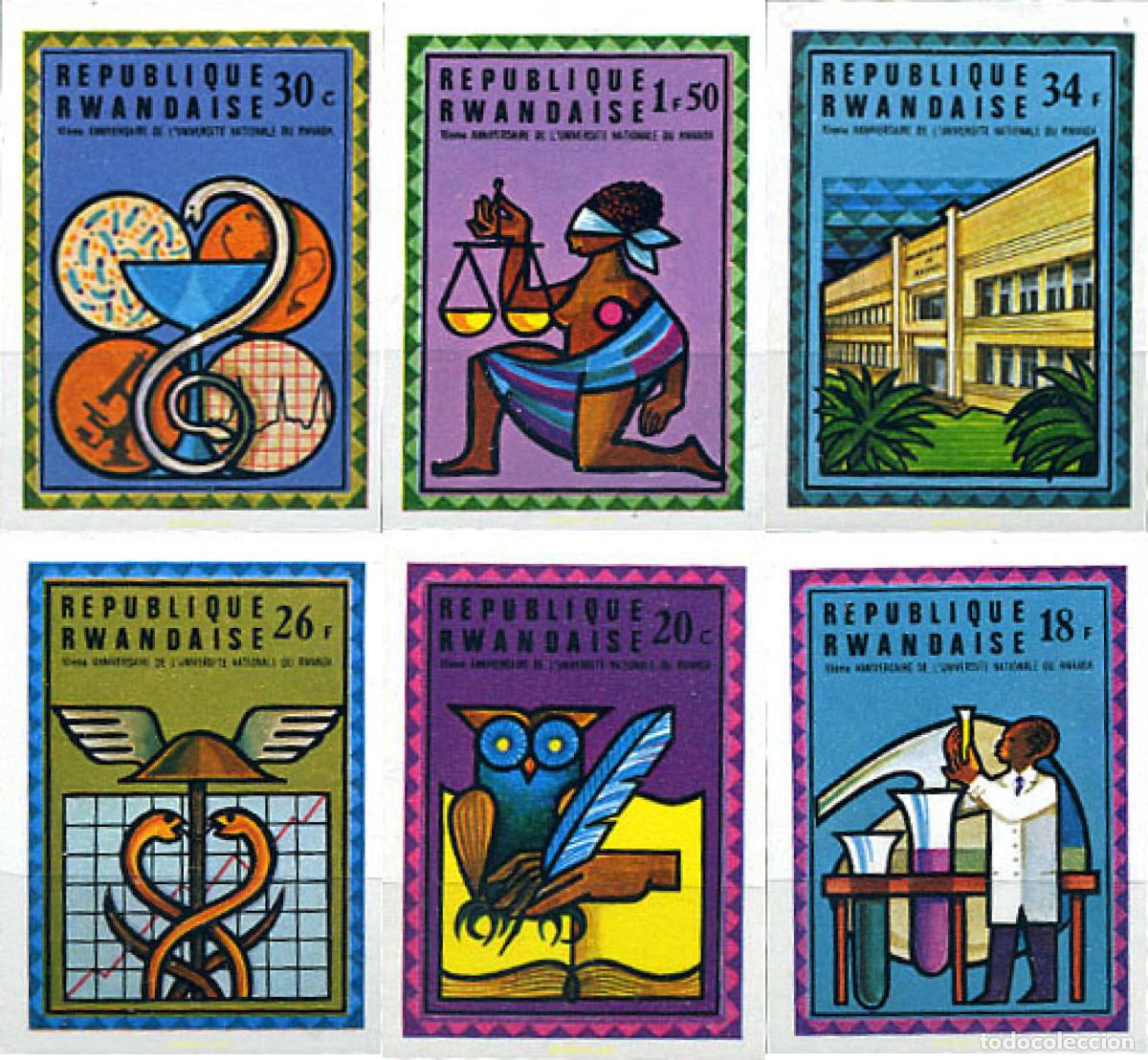 Sellos: 17899 MNH RUANDA 1975 10 ANIVERSARIO DE LA UNIVERSIDAD NACIONAL