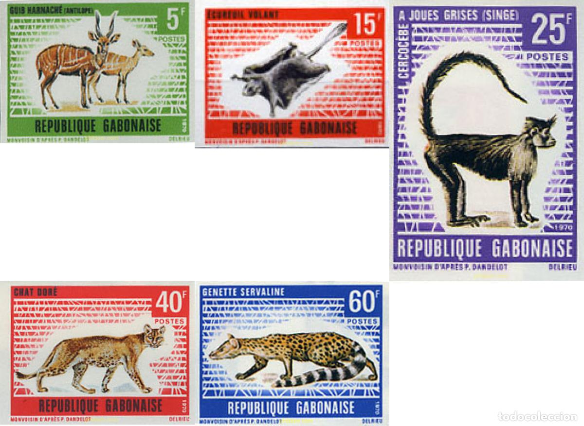 Sellos: 193722 MNH GABON 1970 FAUNA