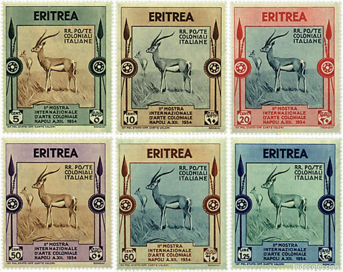 Sellos: 633026 HINGED ERITREA. Colonia italiana 1934 2 EXPOSICION DE ARTE COLONIAL EN NAPOLES