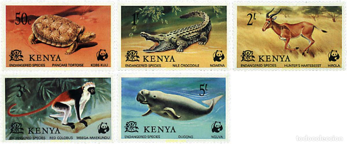Sellos: 74959 MNH KENIA 1977 FAUNA EN PELIGRO DE EXTINCION