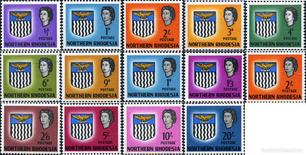 Sellos: 28673 MNH RODESIA DEL NORTE 1963 ESCUDO