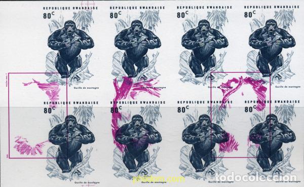 Sellos: 221454 MNH RUANDA 1970 GORILAS