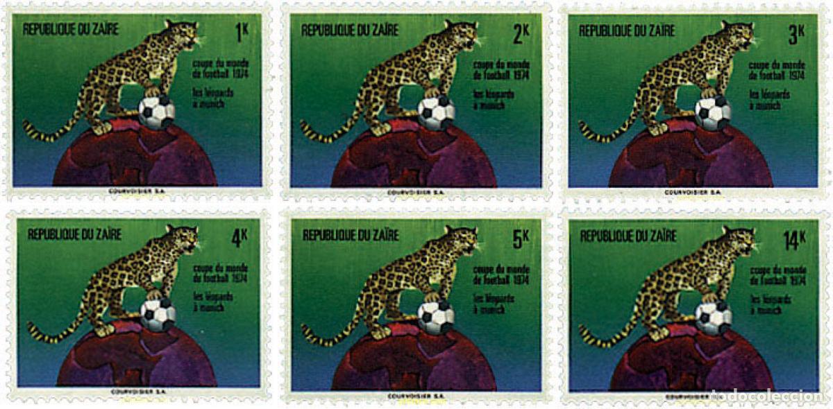 Sellos: 34285 MNH ZAIRE 1974 COPA DEL MUNDO DE FUTBOL. ALEMANIA-74