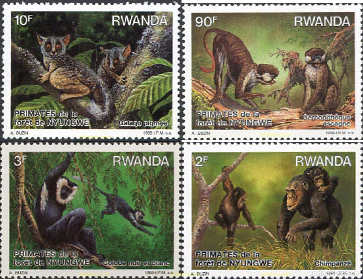 Sellos: 50079 MNH RUANDA 1988 MAMIFEROS