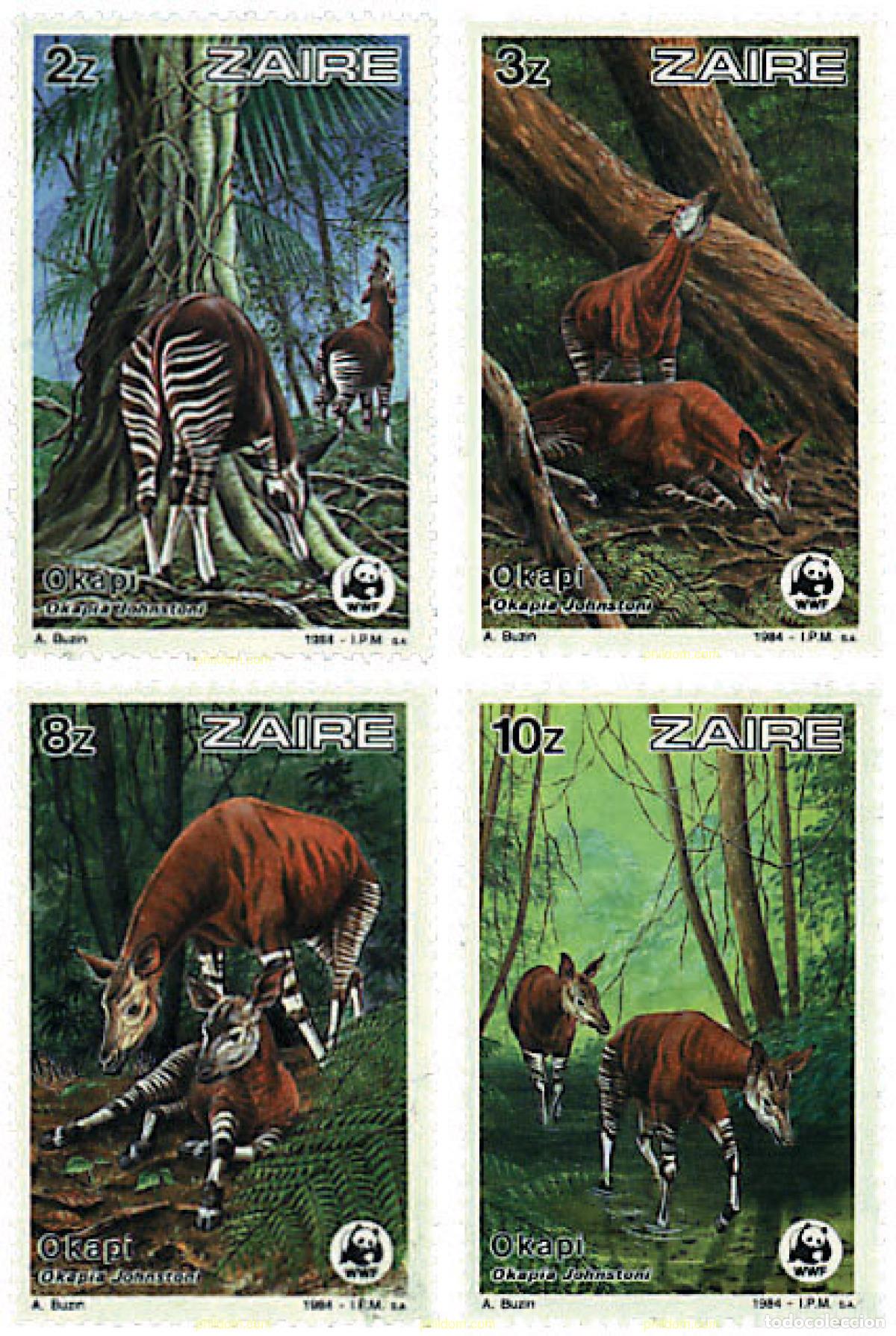 Sellos: 75200 MNH ZAIRE 1984 OKAPI