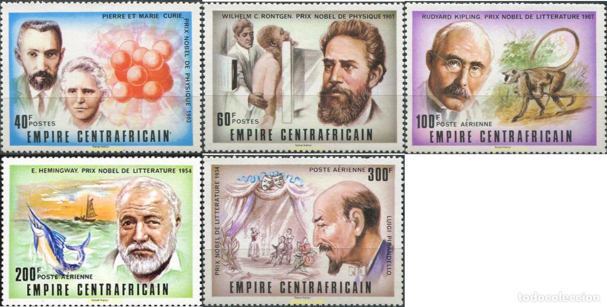 Sellos: 50785 MNH CENTROAFRICANA 1977 PREMIOS NOBEL