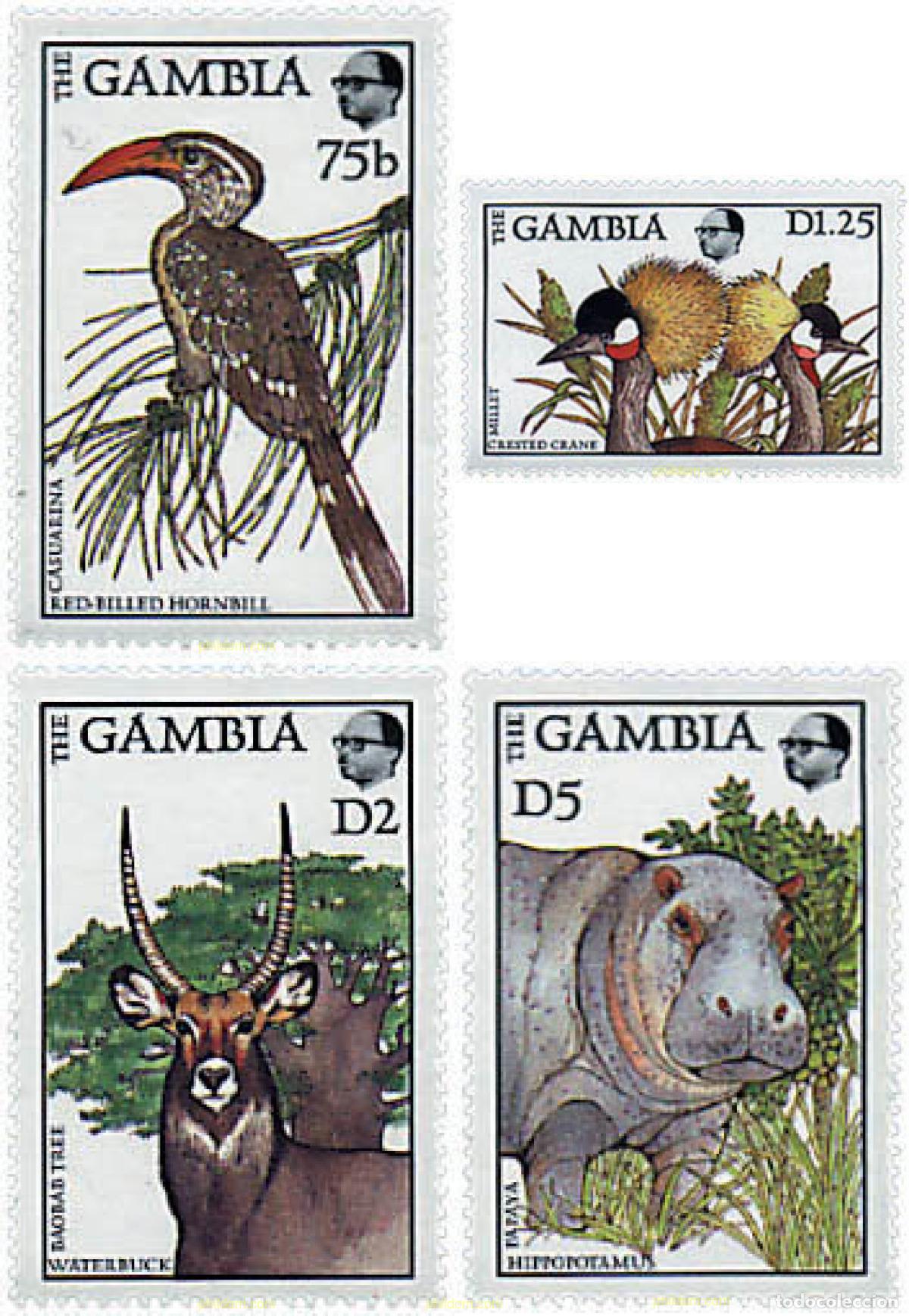 Sellos: 316778 MNH GAMBIA 1988 FAUNA Y FLORA