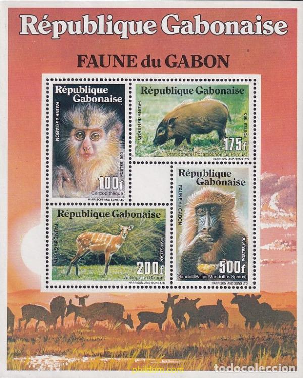 Sellos: 72996 MNH GABON 1990 FAUNA