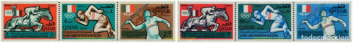 Sellos: 136908 HINGED QATAR 1966 19 JUEGOS OLIMPICOS VERANO MEXICO 1968