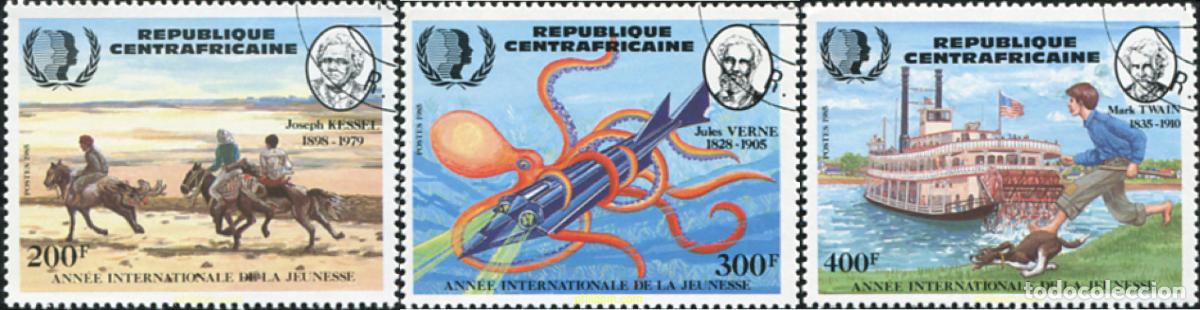 Sellos: 632634 USED CENTROAFRICANA 1985 A&Ntilde;O INTERNACIONAL DE LA JUVENTUD