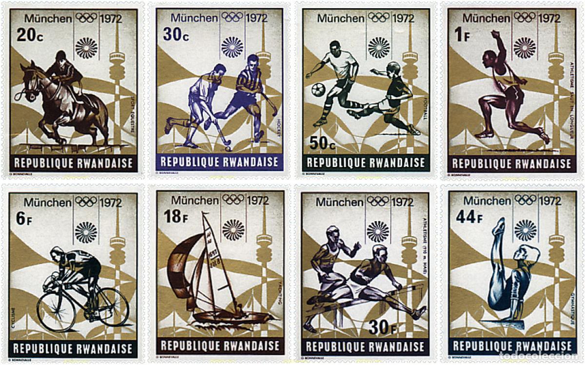 Sellos: 56630 MNH RUANDA 1972 20 JUEGOS OLIMPICOS VERANO MUNICH 1972