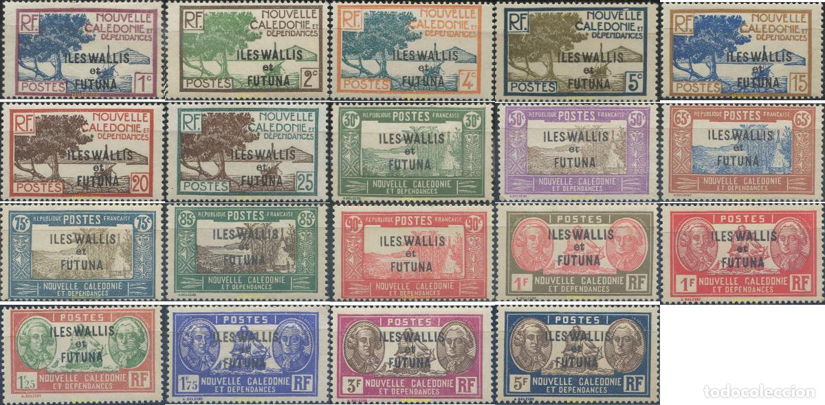 Sellos: 658593 MNH WALLIS Y FUTUNA 1930 SELLOS DE NUEVA CALEDONIA DE 1928-38 SOBRECARGADOS