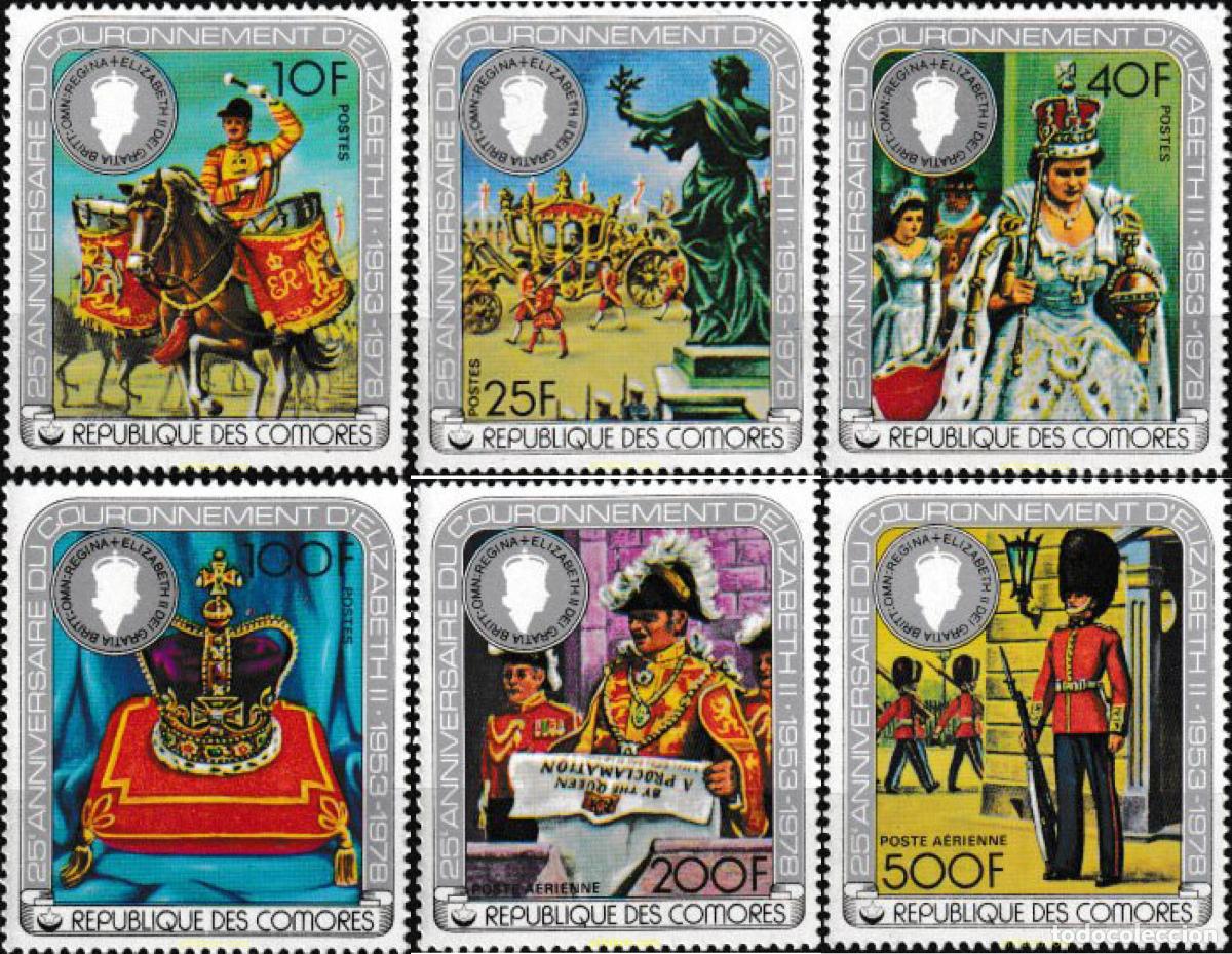 Stamps: 73049 MNH COMORES 1978 25 A&Ntilde;OS DEL CORONAMIENTO DE LA REINA ELISABETH II.
