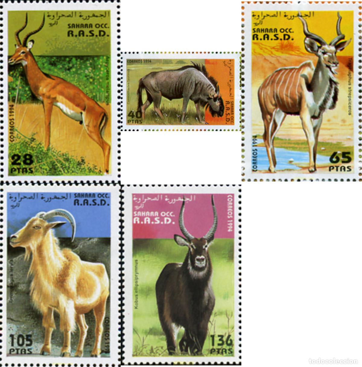 Sellos: 239353 MNH REPUBLICA ARABE SAHAURI DEMOCRATICA 1994 MAMIFEROS