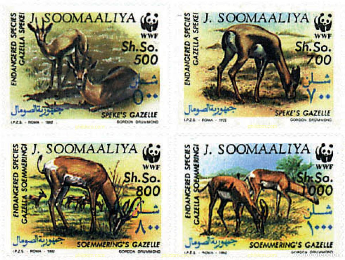 Sellos: 74099 MNH SOMALIA 1992 FAUNA EN PELIGRO DE EXTINCION