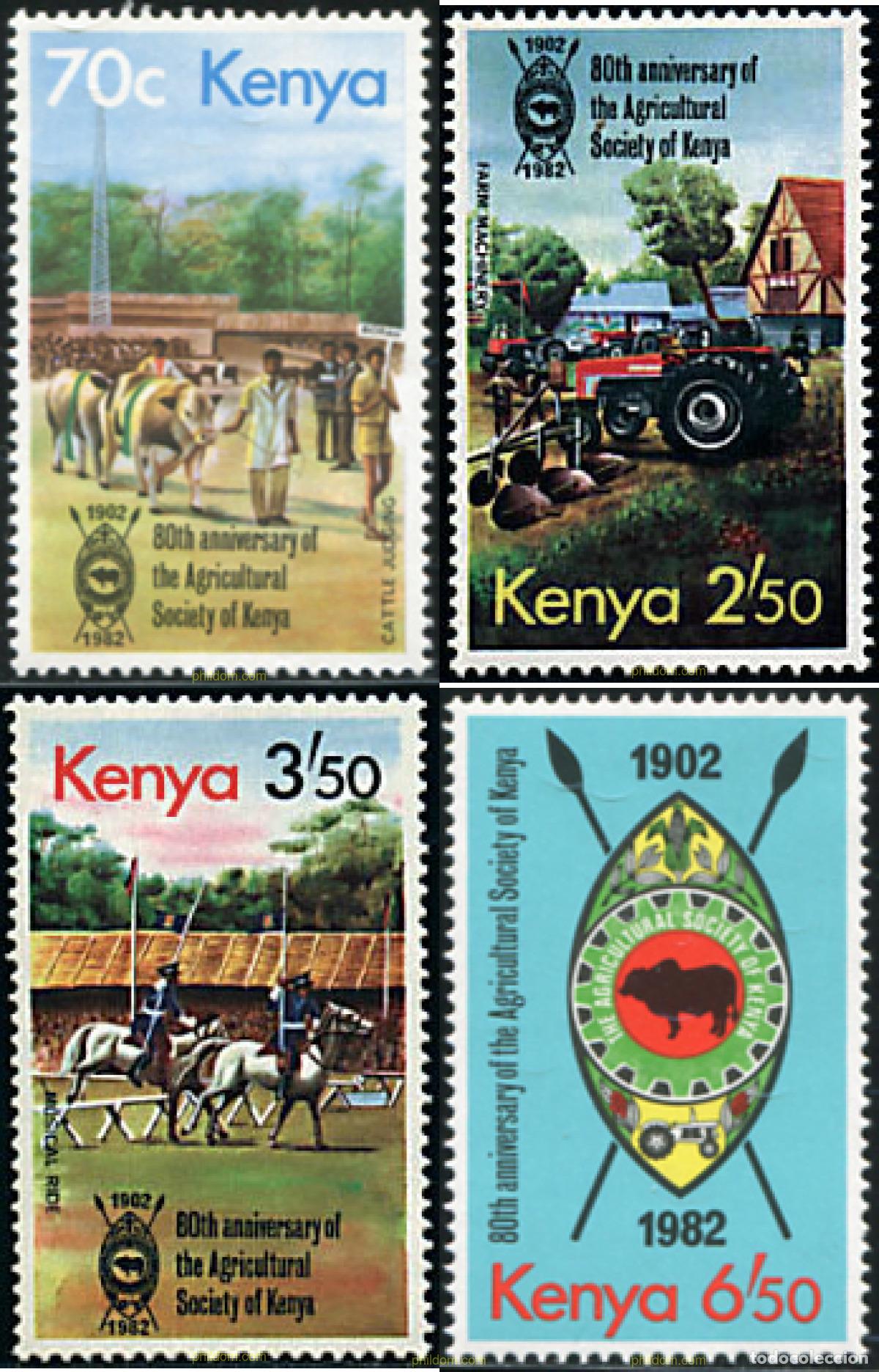 Briefmarken: 42577 MNH KENIA 1982 80 ANIVERSARIO DE LA SOCIEDAD DE LA AGRICULTURA