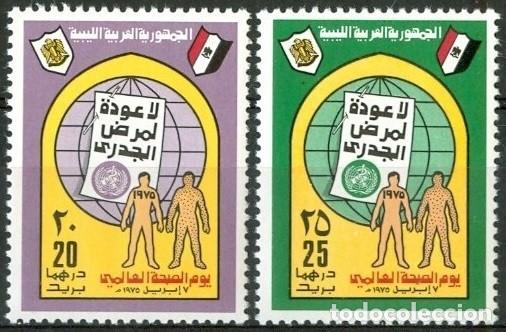 Timbres: LIBIA LIBYA 1975 SERIE 2 STAMPS MNH VIRUELA DIA MUNDIAL DE LA SALUD SMALLPOX WORLD HEALTH DAY