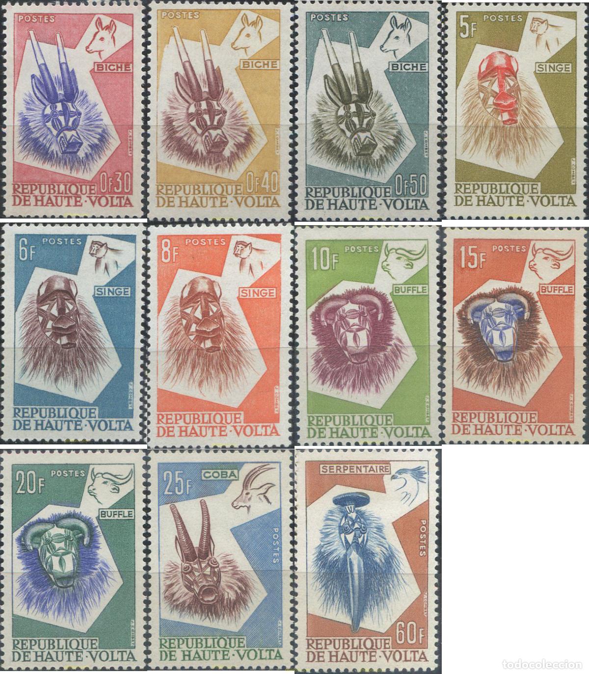 Selos: 656682 HINGED ALTO VOLTA 1960 MASCARAS DE ANIMALES