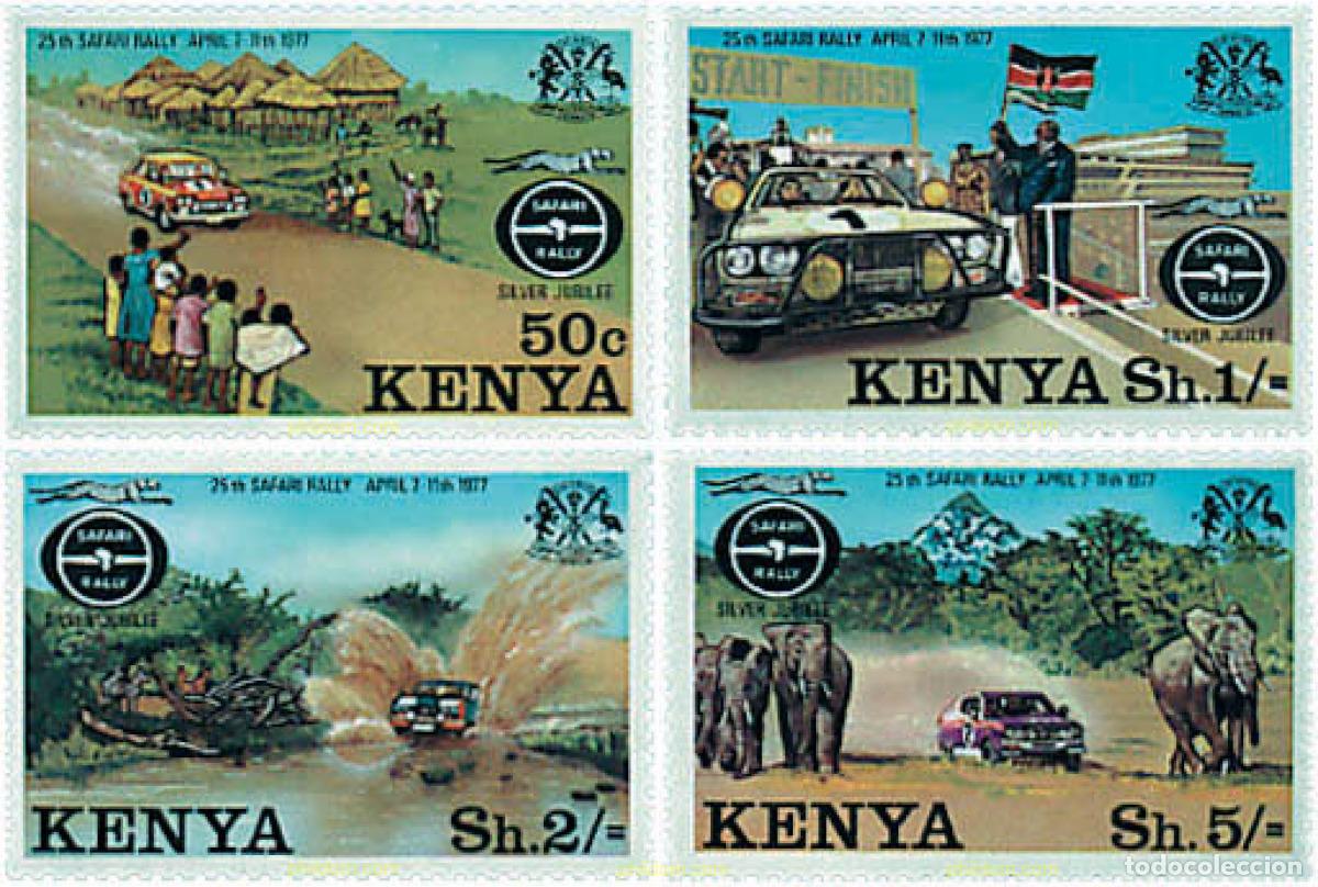Sellos: 48661 MNH KENIA 1977 25 ANIVERSARIO DEL SAFARI RALLY