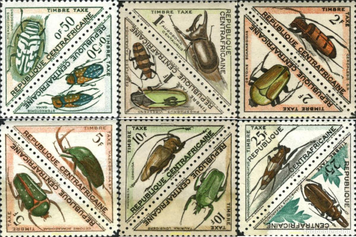 Sellos: 197508 MNH CENTROAFRICANA 1962 COLEOPTEROS