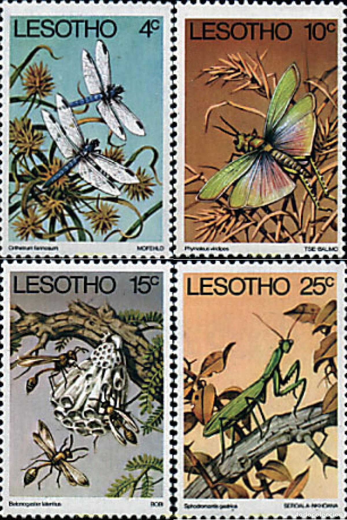 Sellos: 94306 MNH LESOTHO 1978 INSECTOS
