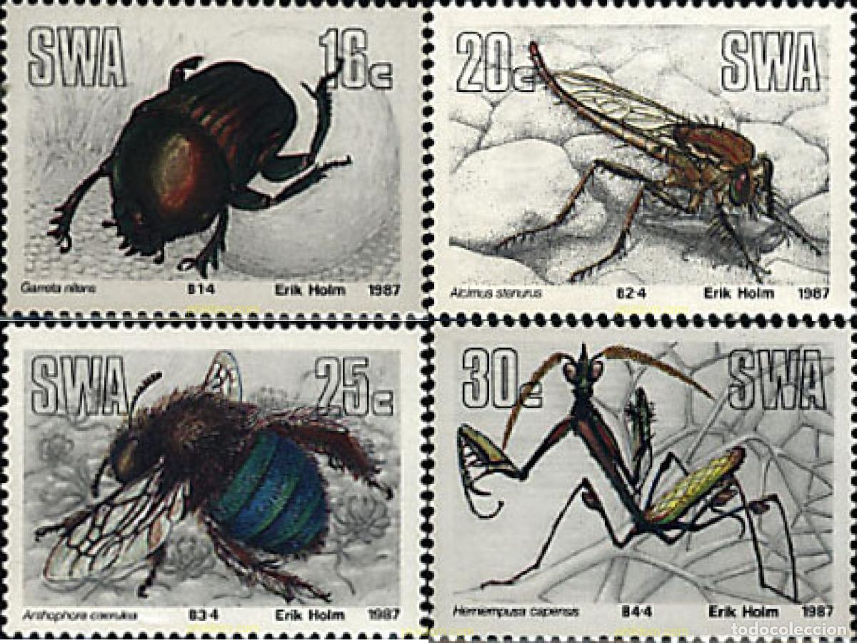 Sellos: 91303 MNH SUR OESTE AFRICANO 1987 INSECTOS