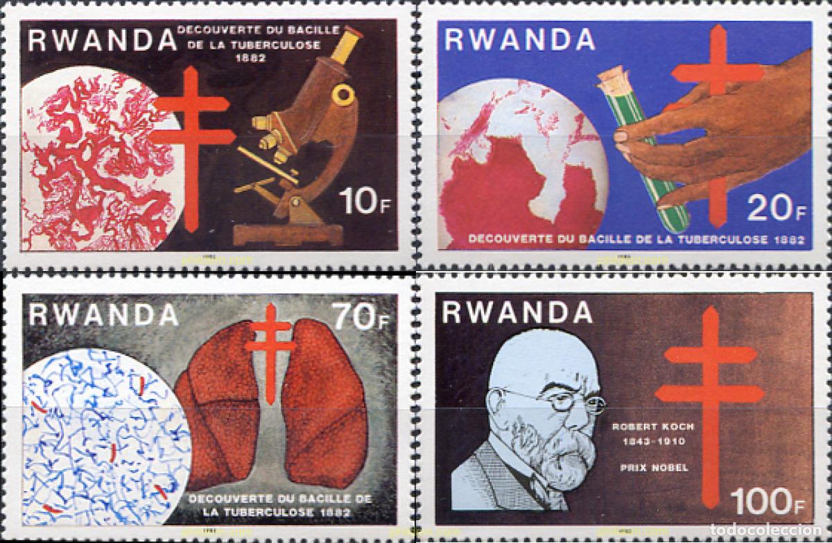 Sellos: 29354 MNH RUANDA 1982 CENTENARIO DEL DESCUBRIMIENTO DEL BACILO DE LA TUBERCULOSIS POR ROBERT KOCH