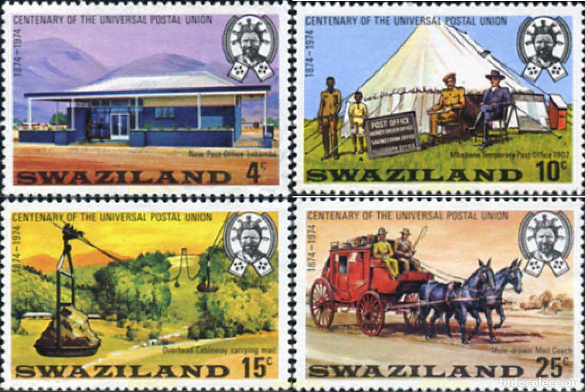 Sellos: 29654 MNH SWAZILANDIA 1974 CENTENARIO DE LA UNION POSTAL UNIVERSAL