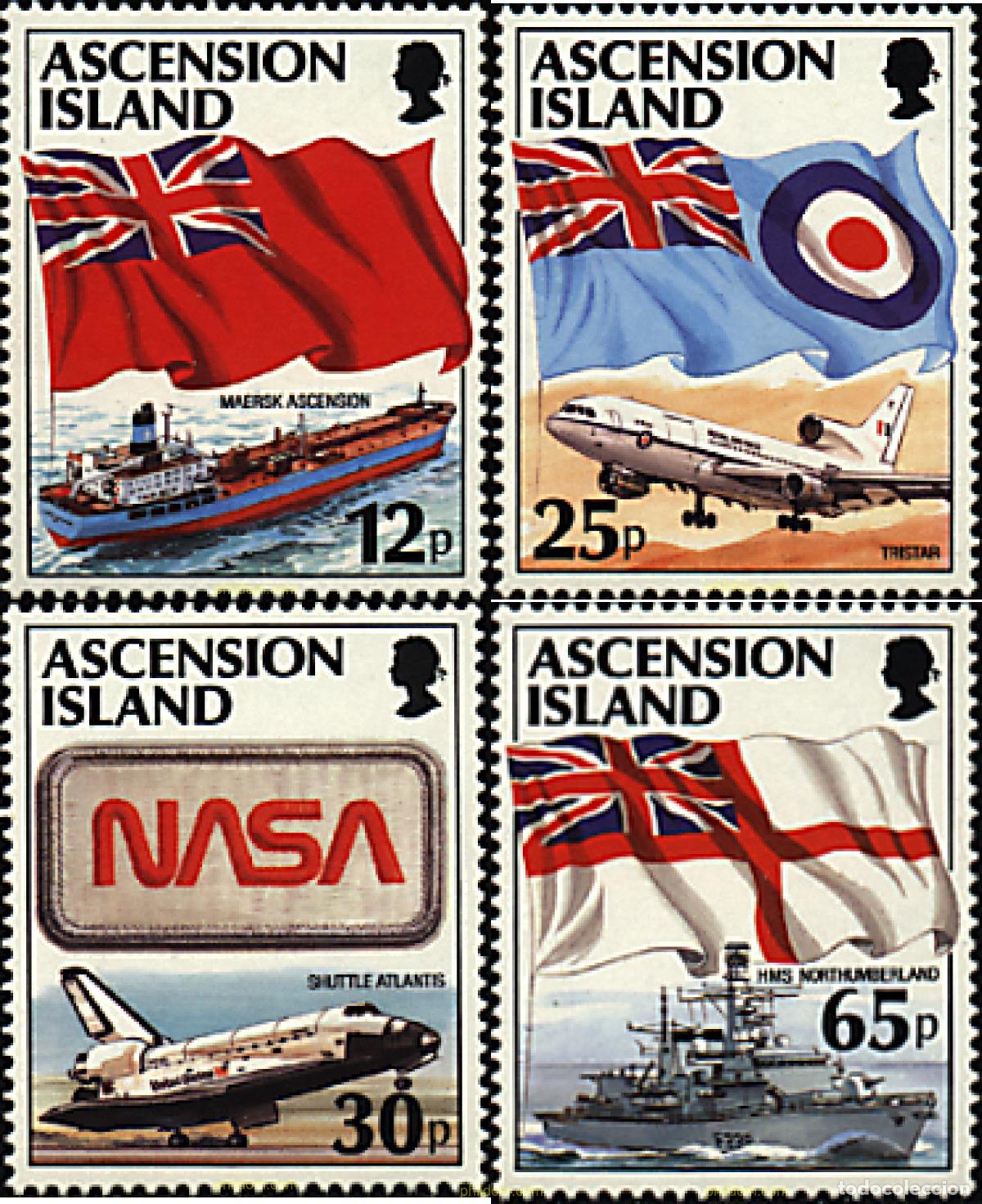Sellos: 98439 MNH ASCENSION 1997 BANDERAS Y EMBLEMA.