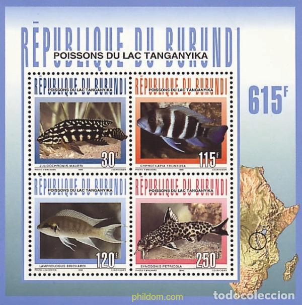 Sellos: 49175 MNH BURUNDI 1996 PECES DEL LAGO TANGANIKA