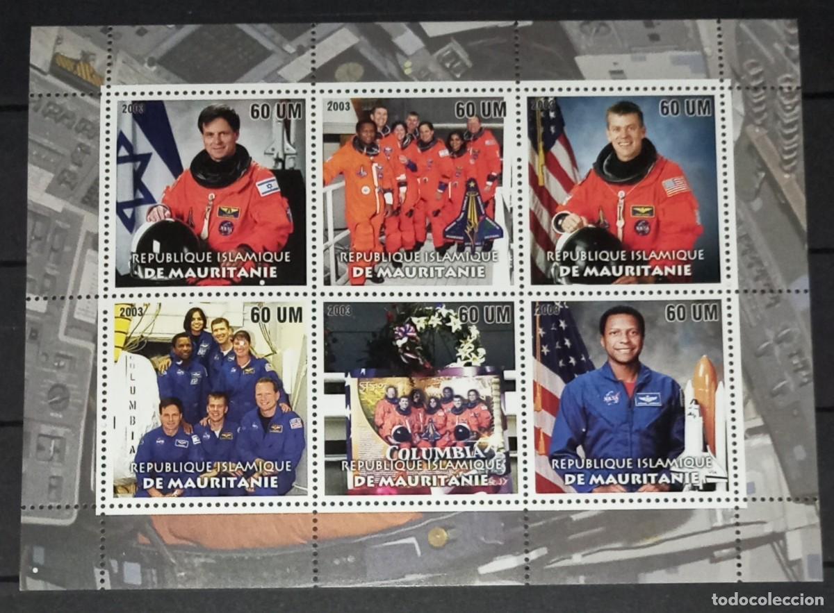 Timbres: MAURITANIA 2003 SHEET MNH COLUMBIA ESPACIO ESPACE SPACE ASTRONAUTAS ASTRONAUTS ASTRONAUTES