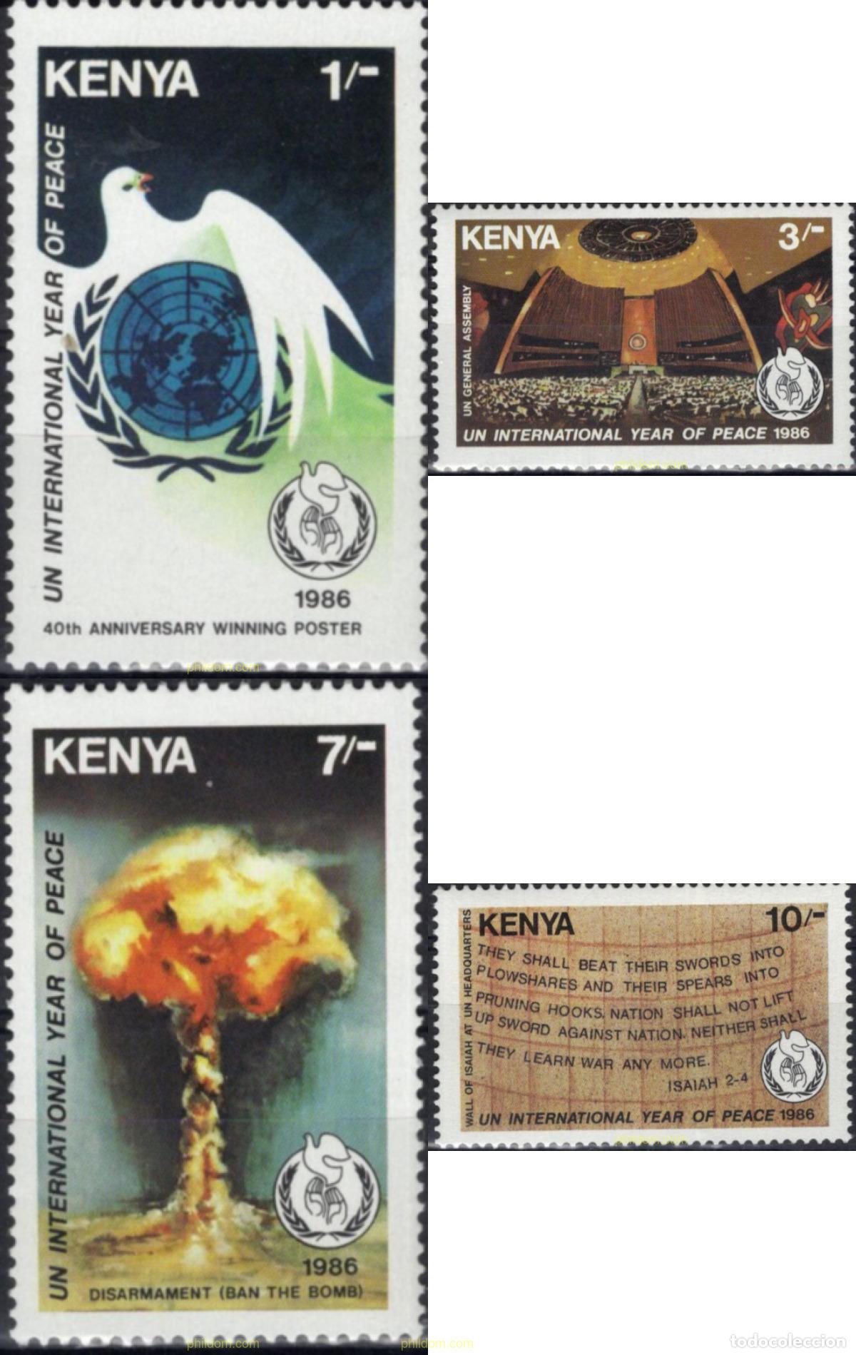 Sellos: 31415 MNH KENIA 1986 A&Ntilde;O INTERNACIONAL DE LA PAZ
