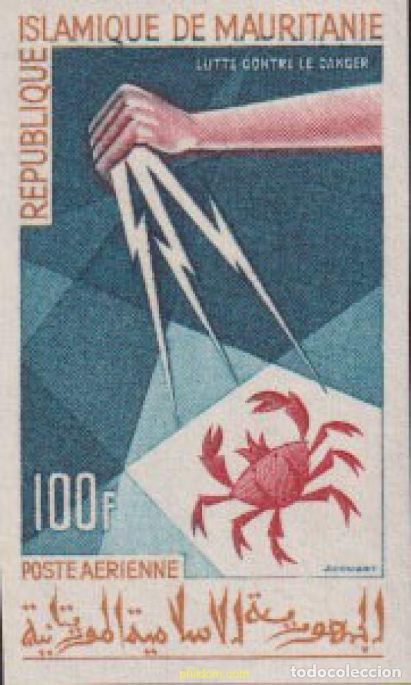Sellos: 627374 MNH MAURITANIA 1965 LUCHA CONTRA EL CANCER
