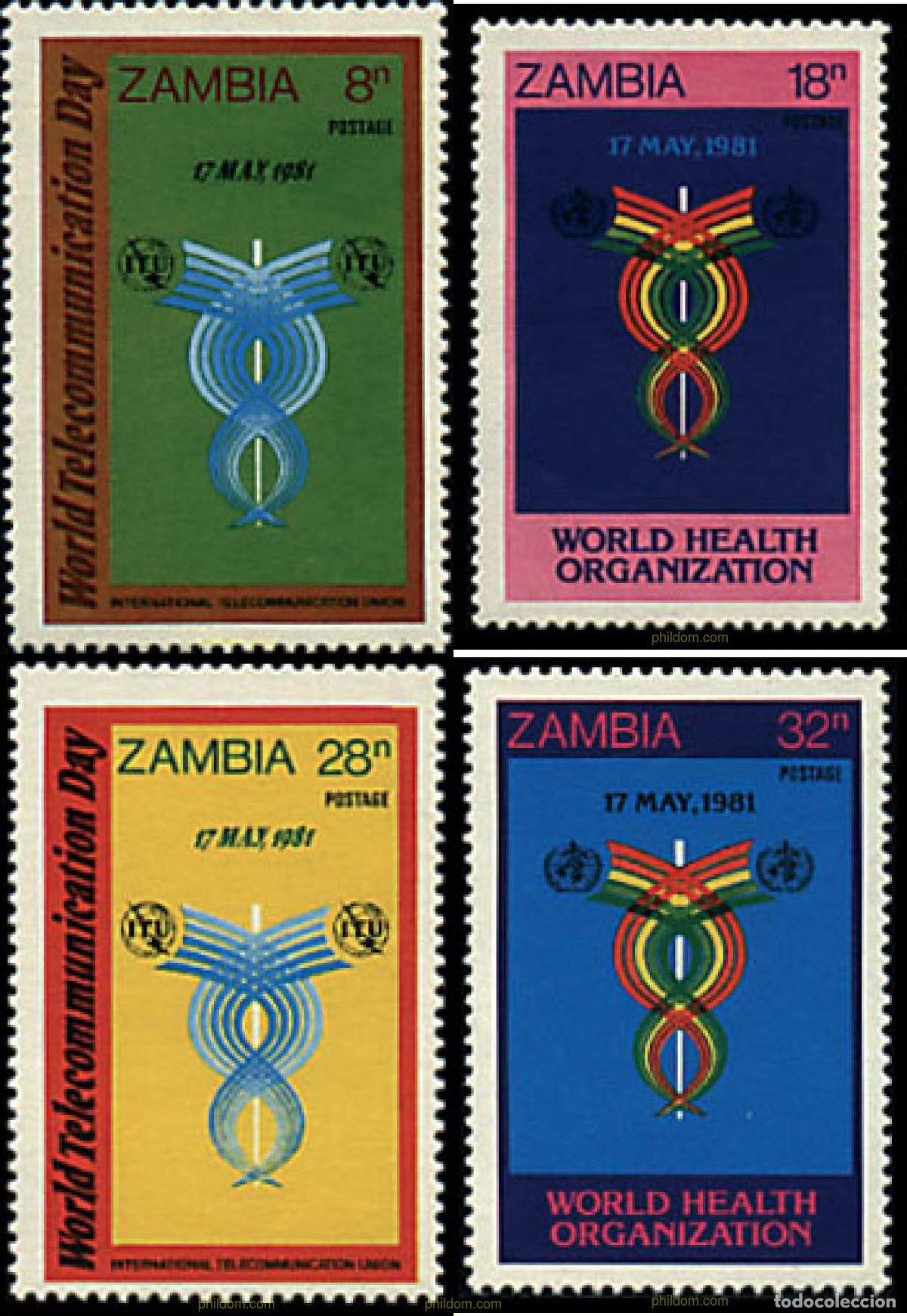 Sellos: 34245 MNH ZAMBIA 1981 DIA MUNDIAL DE LAS TELECOMUNICACIONES