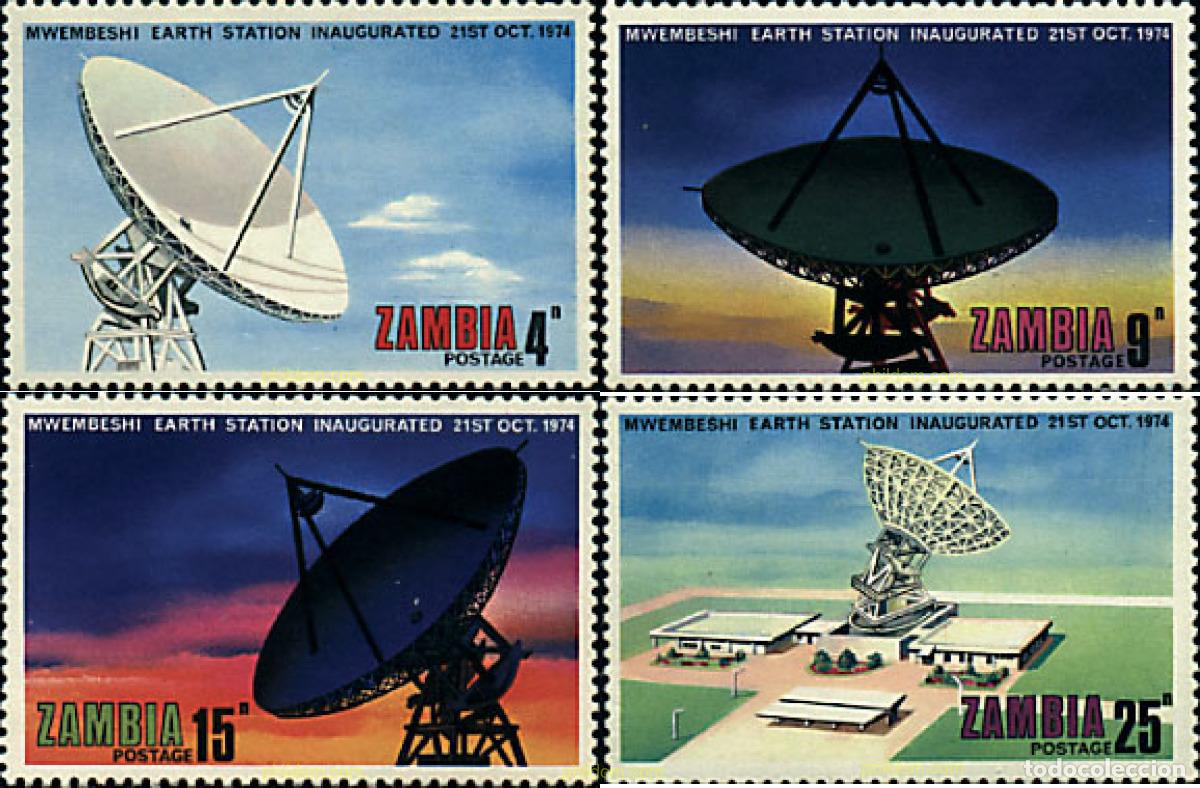 Selos: 34240 MNH ZAMBIA 1974 INAUGURACION DE LA PRIMERA ESTACION DE COMUNICACIONES ESPACIAL